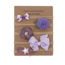 Load image into Gallery viewer, Handmade Set Baby Headband Solid Knot Flower Hair Bow Kids Nylon Elastic Soft Hair Bands Handmade For Girls Hair Accessories