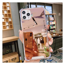 Load image into Gallery viewer, Luxury Mirror Phone Case For iPhone 14 13 12 11 Pro XS MAX XR Shockproof Back Cover Case For iPhone 7 8 6s 6 s plus Protective Case Hard Back Soft Bumper Anti-Scratch Phone Cover For Girls