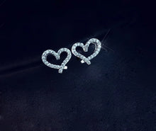 Load image into Gallery viewer, Wholesale 925 Silver Heart Zircon Earrings for Women 2020 New Trend Personality Lady Fashion Jewelry