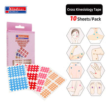 Load image into Gallery viewer, (Pack of 10 sheets) Kindmax Healthcare Spiral Cross Kinesiology Tape Physical Therapy Cross Tape for Pain Relief