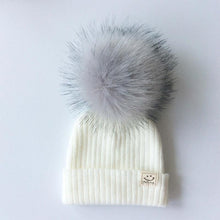 Load image into Gallery viewer, Winter Baby Boy Girl Artificial Pompom Knitted Hat Toddler Kids Caps With Pompon for Newborn