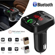 Load image into Gallery viewer, Car Bluetooth FM Transmitter Wireless Handsfree Audio Receiver Auto LED MP3 Player 2.1A Dual USB Fast Charger Car Accessories