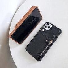 Load image into Gallery viewer, Luxury Leather Wallet Strap Crossbody Case for iPhone 7 8 Plus XR XS 11 12 13 14 PRO MAX Shoulder Lanyard Card Holder Cover Elegant Women Quality Card Holder Wallet Iphone Case