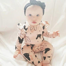 Load image into Gallery viewer, Modern Baby Girls Romper Cartoon Rabbit Pattern Cotton Long Sleeve Jumpsuit+Headband Outfits Set Jumpsuit With Bow