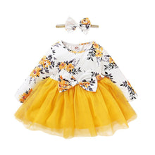 Load image into Gallery viewer, Baby Girl Flower Dress Pretty Bow Outfits Long Sleeve Toddler Girl Unique Design Perfect Gift