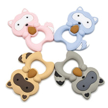 Load image into Gallery viewer, Silicone Raccoon Animal Cartoon Teether Food Grade Chewable Teething Toddle Safe For Baby And Perfect Gift For Babies