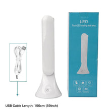Load image into Gallery viewer, STEVVEX LED Touch Table Lamp Foldable USB Powered Dimming Desk Lamp LED With Eye Protection Reading Light Student Working Desk Light Lamp (White)