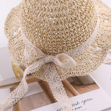 Load image into Gallery viewer, Handmade Modern Elegant Lady Baby Girls Breathable Lace Cap With Bow Great For Beach Sun