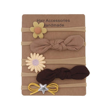 Load image into Gallery viewer, Handmade Set Baby Headband Solid Knot Flower Hair Bow Kids Nylon Elastic Soft Hair Bands Handmade For Girls Hair Accessories