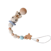 Load image into Gallery viewer, Modern Handmade Pacifier Chain Baby Teething Chains Crochet Rabbit Panda Beads Wooden Clips Wood Tiny Rod For Kids