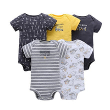 Load image into Gallery viewer, 5PCS/SET Baby Bodysuit Newborn Clothes Short Sleeve Cotton Unisex Body Clothing Pajams for Kids