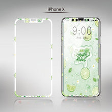 Load image into Gallery viewer, Flowers Cartoon Screen Protector For iPhone 13 12 11 Pro Max Soft Edge Tempered Glass on For iPhone XS MAX XR 7 8 PLUS Lovely Easy Installation Frame 9H Hardness Full Coverage Bubble Free Cute Lovely Cherry Blossom Design Glass For iPhone