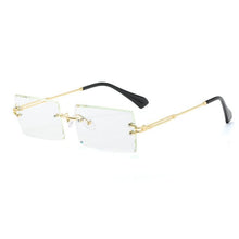 Load image into Gallery viewer, Fashion Rimless Women Trendy Small Rectangle Sunglasses With High Quality metal frame And UV400 Protection