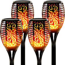 Load image into Gallery viewer, 33/96 LED Solar Stainless Steel Torch Lamp For Yard Garden Pathway Doorway Courtyard