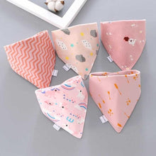 Load image into Gallery viewer, Trend 5PCS/SET Pack Baby Cotton Cartoon Saliva Towel Bandana Bibs For Baby Feeding Accessory For Baby Kids