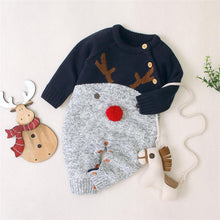 Load image into Gallery viewer, Baby Christmas Rompers Reindeer Knitted Jumpsuits Toddler Children Warm Wool Clothes 0-2Y For Boys and Girls Christmas Eve Costume