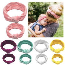Load image into Gallery viewer, Modern Mother & Baby Headbands Kids Girl Bow With Rabbit ear Print Floral Hair Bands Parent-Child Hair Accessories