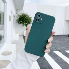 Load image into Gallery viewer, Soft Silicone Candy Color Phone Case For iPhone 13Mini iPhone 14Pro Max Ultra Thin Shockproof Cover Solid Color Shockproof Silicone Case For iPhone