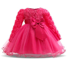 Load image into Gallery viewer, Luxury Designer Handmade Pink Dress for First Birthday Party Girl Baby Clothing Ball Toddler Girls Dress