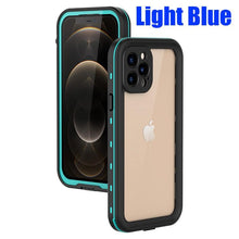 Load image into Gallery viewer, Waterproof For iPhone 14 13 12 11 Pro Max Case Red Clear Cover Diving Underwater Swim Outdoor Sports Built-in Screen Protector Full Body Heavy Duty Protective Cover for iPhone