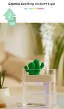 Load image into Gallery viewer, 160ML Ultrasonic Air Humidifier Clear Cactus Color Light USB Essential Oil Diffuser Car Purifier Aroma Mist Maker