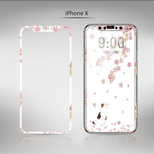 Load image into Gallery viewer, Flowers Cartoon Screen Protector For iPhone 13 12 11 Pro Max Soft Edge Tempered Glass on For iPhone XS MAX XR 7 8 PLUS Lovely Easy Installation Frame 9H Hardness Full Coverage Bubble Free Cute Lovely Cherry Blossom Design Glass For iPhone