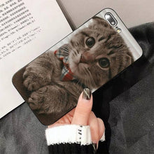 Load image into Gallery viewer, Cute Cat Black Phone Case For IPhone 13 8 7 6 6S Plus X 5 5S SE 2020 XR 11 Pro XS MAX Slim Fit Soft Print Design Flexible Silicone Cover For iPhone