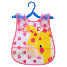 Load image into Gallery viewer, Fashion Printed Adjustable Animal Plastic Waterproof Lunch Feeding Bibs Feeding Cloth for Children In Modern Design