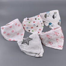 Load image into Gallery viewer, Modern 5PCS/Pack Cotton Baby Bibs 4 Lyers Girls Boys Triangle Feeding Burp Cloth Collar Scarf For Feeding