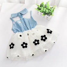 Load image into Gallery viewer, Children's Wear Dress Girls Dresses For Party and Wedding with 100% Cotton Striped Lapel Fly Sleeves