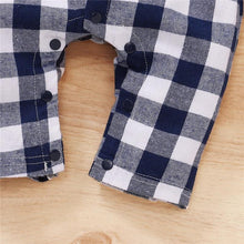 Load image into Gallery viewer, Spring Autumn Newborn Cotton Casual classic Plaid Collar Jumpsuit for Baby Boys / Girls In Elegant Retro Modern Style