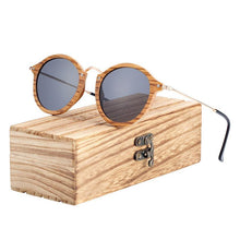 Load image into Gallery viewer, New Luxury Zebra Wood Sunglasses Handmade Round Sunglasses Polarized Eyewear For Men and Women With UV400 Protection