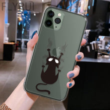 Load image into Gallery viewer, Cute Black Cats Animal Pattern Clear Phone Case For Iphone 11 13 12 Pro Max 7 8 Plus Se 2020 Silicone Protective Design Flexible Slim Soft Transparent Cover