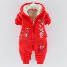 Load image into Gallery viewer, Modern Fashion Cotton Thick Warm Casual Hooded Sweater Cartoon Cute Bear Three-piece Suit For Baby Boy & Girl