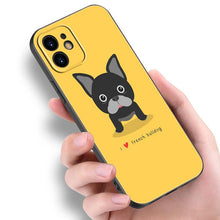 Load image into Gallery viewer, Cute Frenchie Puppy Phone Case For Iphone 14 13 12 Mini 11 Pro Max 7 8 Xr X Xs 7 8 Plus Se 2020 2022 Cover Cute Slim Phone Transparent Soft Elastic Silicone Cover