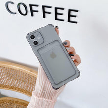 Load image into Gallery viewer, Transparent Wallet Case For iPhone 14 13 12 Pro Max Mini Shockproof Cover with Card Slots Pockets Slim Fit Thin Protective Soft Shock-Absorbing Lightweight Wallet Case