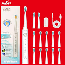 Load image into Gallery viewer, Electric Vibration Toothbrush Sonic Rechargeable Smart Chip Teethbrush Head Replaceable Whitening Healthy Best Gift For Adults And Kids