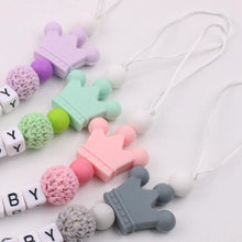 Load image into Gallery viewer, Lemon Comeon Baby's NamePacifier Clips Holder Dinosaur Silicone Beads Teething Chain for Baby