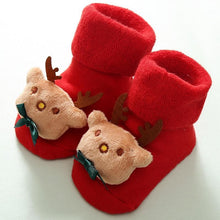 Load image into Gallery viewer, Luxury Modern Christmass Children's Socks With Doll Baby Keep Warm Elk Non-Slip Socks Newborn For Infant Toddler Kids