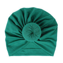 Load image into Gallery viewer, Handmade Pleated Flower Babies' Knitted Cotton Cloth Turban For Baby Girls In Elegant Style