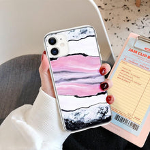 Load image into Gallery viewer, Fashion Marble Pattern Phone Case For iPhone 13 12 11 Pro Max 7 8 6 6S Plus X XR XS Max 12Mini 5 5S SE Cute Soft TPU Cover Full Body Protection with Raised Bezel