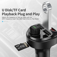 Load image into Gallery viewer, Black Car Charger FM Transmitter Bluetooth Car Audio MP3 Player TF Card Car Kit 3.4A Dual USB Car Phone Charger
