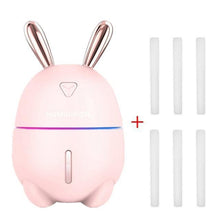 Load image into Gallery viewer, 300ML Mini Air Humidifier Cute Rabbit USB Aroma Essential Oil Diffuser Colorful Night Light Car Office Mist Maker