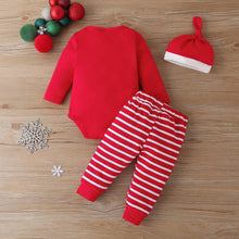 Load image into Gallery viewer, Christmas Baby Set Unisex 3PCS Cotton Bodysuits Pants Hat Full Sleeve Print Baby Clothes For Christmas For Girls And Girls