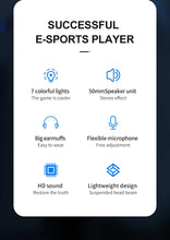 Load image into Gallery viewer, G58 G60 Gaming Headset 7.1 Stereo SVirtual Surround Bass Earphone Headphone with Mic LED Light for Computer PC Gamer Foldable