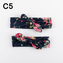 Load image into Gallery viewer, Modern Mother & Baby Headbands Kids Girl Bow With Rabbit ear Print Floral Hair Bands Parent-Child Hair Accessories