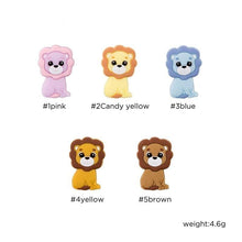 Load image into Gallery viewer, 5PCS/SET Silicone Animal Beads BPA Free Baby Teething Beads Toy For Pacifier Clips New Born Silicone Rodent Tiny Rod Baby Teether For Baby Kids