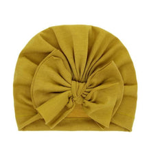 Load image into Gallery viewer, Modern Luxury Baby Girl Lovely Soft Winter Big Bow Turban Bonnet Cotton Caps For Girls Baby