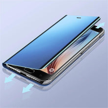 Load image into Gallery viewer, Smart Flip Phone Case For iPhone X XR XS 5 5S SE 7 8 6 6S Plus 11 12 13 Mini Pro Max 2020 Mirror Window Standing Holder Cover Mirror Screen Smart Plating Case 360 Full Body Ultra Thin Intelligent Protective Case