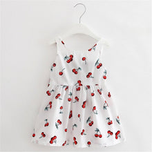 Load image into Gallery viewer, Luxury Modern Summer Girl Dress Children Kids Cherry Dress V-Back Dress Baby Cotton Kids Vest halter dress For Girls